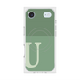 プレミアムスクエアケース with MagSafe［ オリジナル - initial two tone - U green ］