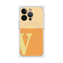 プレミアムスクエアケース with MagSafe［ オリジナル - initial two tone - V orange ］