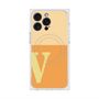 プレミアムスクエアケース with MagSafe［ オリジナル - initial two tone - V orange ］
