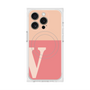 プレミアムスクエアケース with MagSafe［ オリジナル - initial two tone - V pink ］