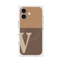 プレミアムスクエアケース with MagSafe［ オリジナル - initial two tone - V brown ］