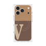 プレミアムスクエアケース with MagSafe［ オリジナル - initial two tone - V brown ］