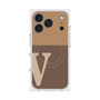 プレミアムスクエアケース with MagSafe［ オリジナル - initial two tone - V brown ］