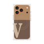 プレミアムスクエアケース with MagSafe［ オリジナル - initial two tone - V brown ］
