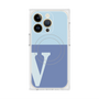 プレミアムスクエアケース with MagSafe［ オリジナル - initial two tone - V blue ］