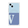 プレミアムスクエアケース with MagSafe［ オリジナル - initial two tone - V blue ］