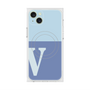 プレミアムスクエアケース with MagSafe［ オリジナル - initial two tone - V blue ］