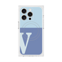 プレミアムスクエアケース with MagSafe［ オリジナル - initial two tone - V blue ］