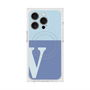 プレミアムスクエアケース with MagSafe［ オリジナル - initial two tone - V blue ］