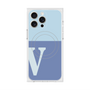 プレミアムスクエアケース with MagSafe［ オリジナル - initial two tone - V blue ］