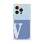 プレミアムスクエアケース with MagSafe［ オリジナル - initial two tone - V blue ］