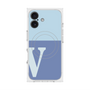 プレミアムスクエアケース with MagSafe［ オリジナル - initial two tone - V blue ］