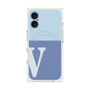 プレミアムスクエアケース with MagSafe［ オリジナル - initial two tone - V blue ］