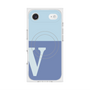 プレミアムスクエアケース with MagSafe［ オリジナル - initial two tone - V blue ］