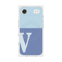 プレミアムスクエアケース with MagSafe［ オリジナル - initial two tone - V blue ］