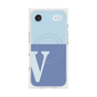 プレミアムスクエアケース with MagSafe［ オリジナル - initial two tone - V blue ］