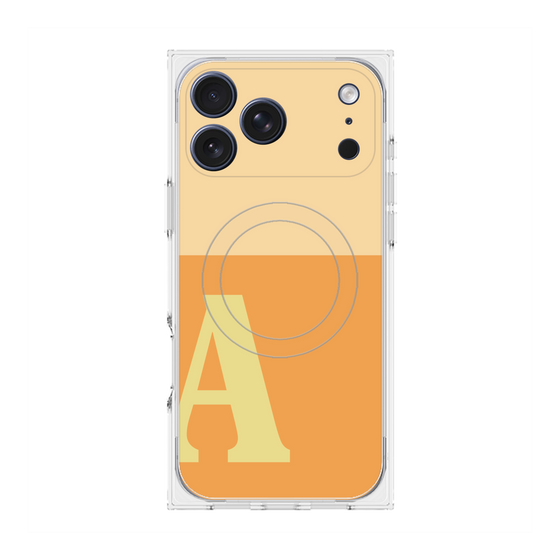 プレミアムスクエアケース with MagSafe［ オリジナル - initial two tone - A orange ］