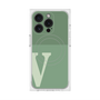 プレミアムスクエアケース with MagSafe［ オリジナル - initial two tone - V green ］