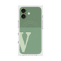 プレミアムスクエアケース with MagSafe［ オリジナル - initial two tone - V green ］