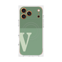 プレミアムスクエアケース with MagSafe［ オリジナル - initial two tone - V green ］