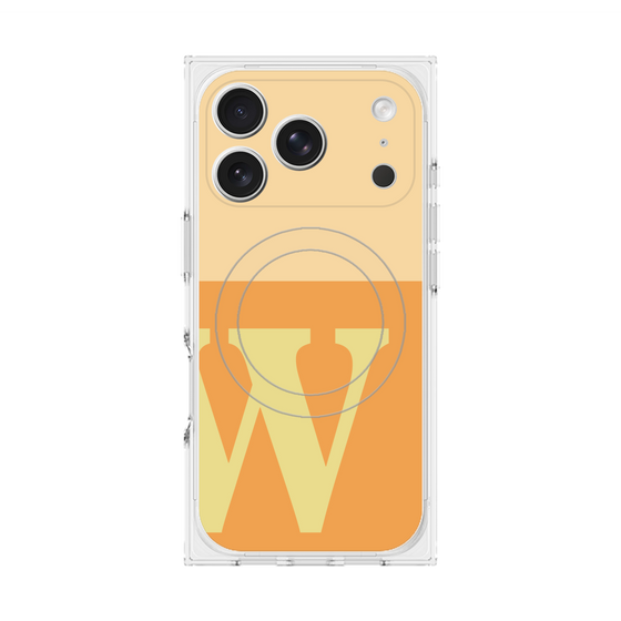 プレミアムスクエアケース with MagSafe［ オリジナル - initial two tone - W orange ］
