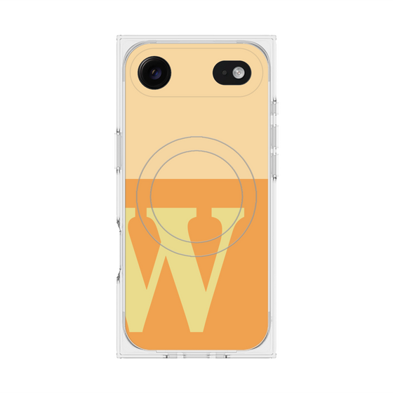 プレミアムスクエアケース with MagSafe［ オリジナル - initial two tone - W orange ］