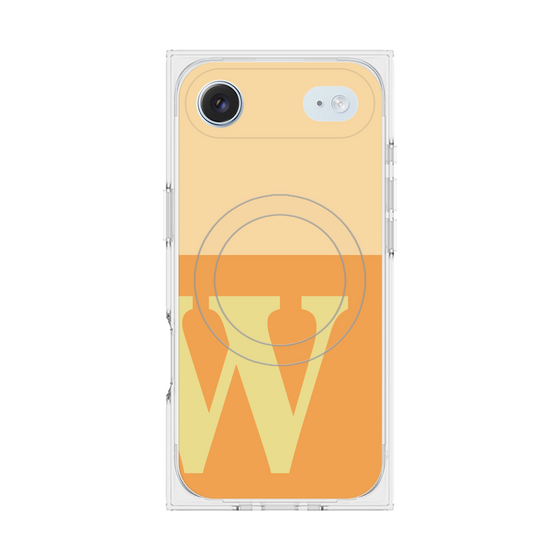 プレミアムスクエアケース with MagSafe［ オリジナル - initial two tone - W orange ］