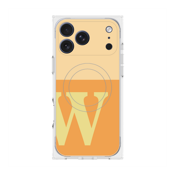 プレミアムスクエアケース with MagSafe［ オリジナル - initial two tone - W orange ］