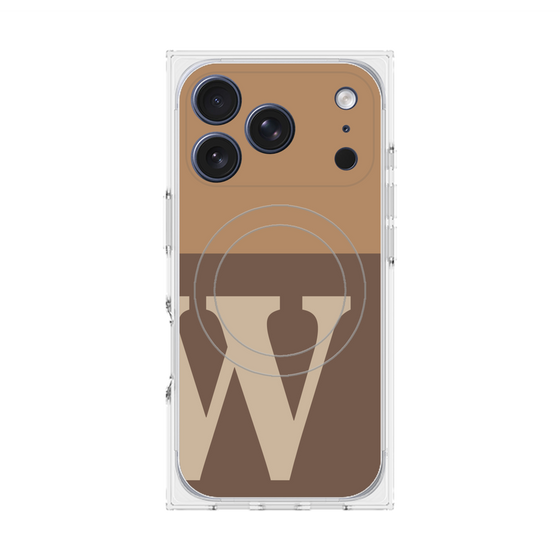 プレミアムスクエアケース with MagSafe［ オリジナル - initial two tone - W brown ］