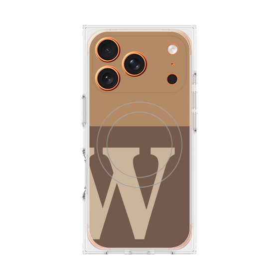 プレミアムスクエアケース with MagSafe［ オリジナル - initial two tone - W brown ］