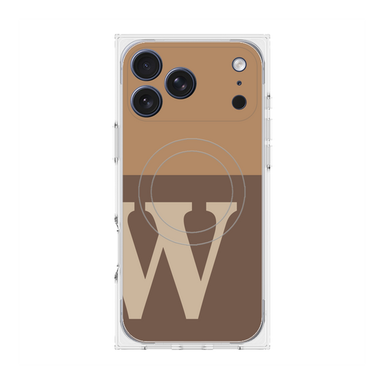 プレミアムスクエアケース with MagSafe［ オリジナル - initial two tone - W brown ］
