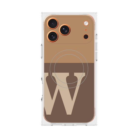 プレミアムスクエアケース with MagSafe［ オリジナル - initial two tone - W brown ］