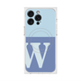 プレミアムスクエアケース with MagSafe［ オリジナル - initial two tone - W blue ］