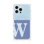プレミアムスクエアケース with MagSafe［ オリジナル - initial two tone - W blue ］
