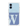 プレミアムスクエアケース with MagSafe［ オリジナル - initial two tone - W blue ］