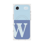 プレミアムスクエアケース with MagSafe［ オリジナル - initial two tone - W blue ］