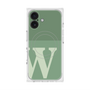 プレミアムスクエアケース with MagSafe［ オリジナル - initial two tone - W green ］