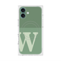 プレミアムスクエアケース with MagSafe［ オリジナル - initial two tone - W green ］