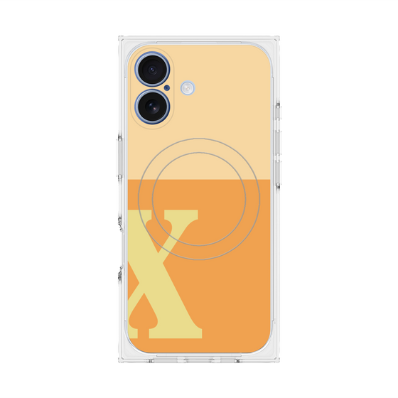 プレミアムスクエアケース with MagSafe［ オリジナル - initial two tone - X orange ］