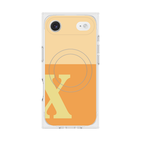 プレミアムスクエアケース with MagSafe［ オリジナル - initial two tone - X orange ］