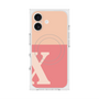 プレミアムスクエアケース with MagSafe［ オリジナル - initial two tone - X pink ］