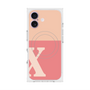 プレミアムスクエアケース with MagSafe［ オリジナル - initial two tone - X pink ］