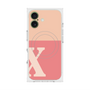 プレミアムスクエアケース with MagSafe［ オリジナル - initial two tone - X pink ］