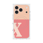 プレミアムスクエアケース with MagSafe［ オリジナル - initial two tone - X pink ］