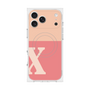 プレミアムスクエアケース with MagSafe［ オリジナル - initial two tone - X pink ］