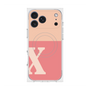 プレミアムスクエアケース with MagSafe［ オリジナル - initial two tone - X pink ］
