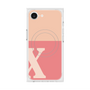プレミアムスクエアケース with MagSafe［ オリジナル - initial two tone - X pink ］