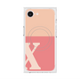 プレミアムスクエアケース with MagSafe［ オリジナル - initial two tone - X pink ］