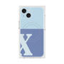 プレミアムスクエアケース with MagSafe［ オリジナル - initial two tone - X blue ］