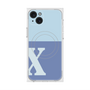 プレミアムスクエアケース with MagSafe［ オリジナル - initial two tone - X blue ］